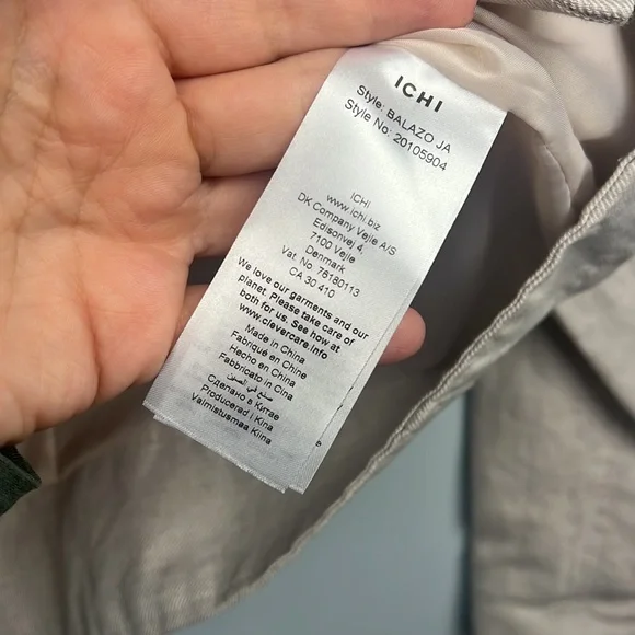 ICHI linen blend zipper closure moto style jacket size 38/ medium - Picture 5 of 10